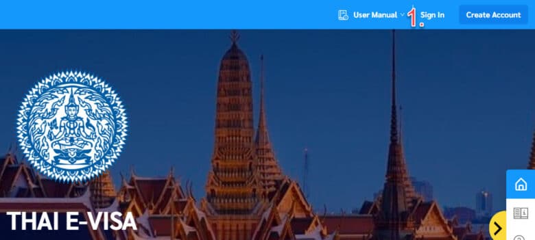 05. Im Thailand E-Visa System einloggen